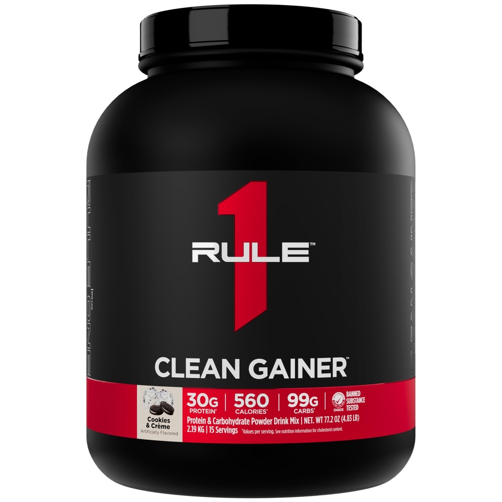 כלל 1 נקי מקבלן - High-Protein Lean להשיג פורמולה עם 560 קלוריות, 30g של חלבון עתקרום מלא, מעל 90g carbs, תחת 6g של שומן (15 משרתים, קובצי Cookie & Crème)