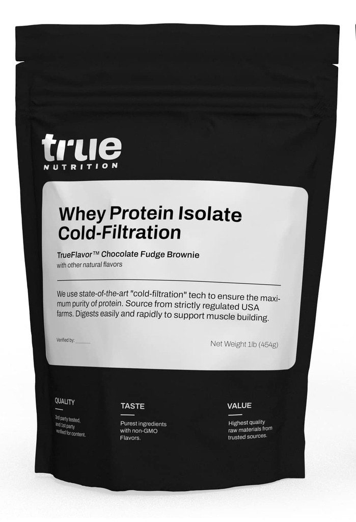 תזונה אמיתית Whey חלבונים Isolate אבקת - Cold-Firmed, 27g חלבון לשרת - תומך צמיחה שרירים ושיקום - Keto, Gluten Free, Lactose חינם, non-GMO - שוקולד Fudge Brownie - 1lb