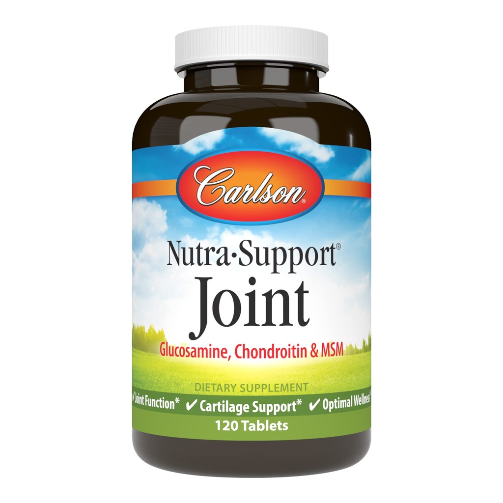 קרלסון - Nutra-Support, Glucosamine Chondroitin & MSM, פונקציונליות משותפת, Cartilage Support & Optimal Wellness, 120 טבליות