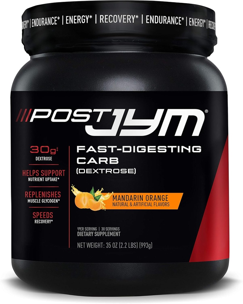JYM תוסף Science Post Fast-Digesting Carb - Post-Workout Recovery Pure Dextrose, JYM תוסף מדע, מנדרינה Orange Flavor, 30 משרתים