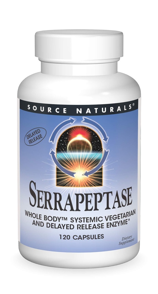 מקורות טבעיים Serrapeptase - נדחה Enzyme - 120 קפסולות צמחוניות