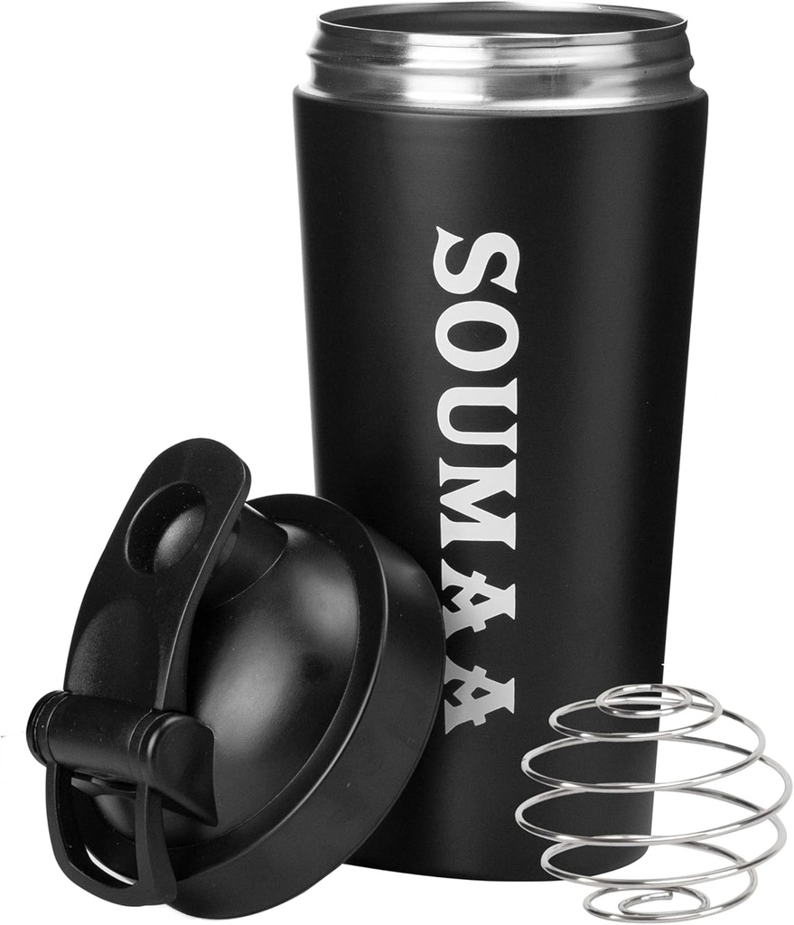 Insulated Stainless Steel חלבון Shaker בקבוק עם Wire Mixing Ball-24oz Insulated Shaker בקבוק עבור בלנדר אבקת חלבונים, Smoothie Mixing, תוסף ערבוב ועבור Pre-Workouts