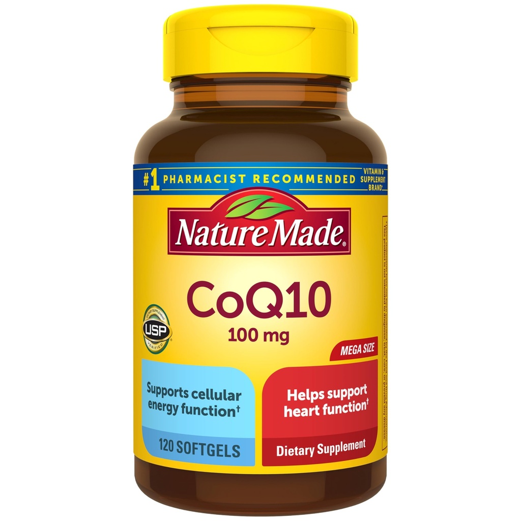 הטבע עשה CoQ10 100 מ"ג, תוספת תזונתית לתמיכה בבריאות הלב, 120 Softgels, 120 יום אספקה