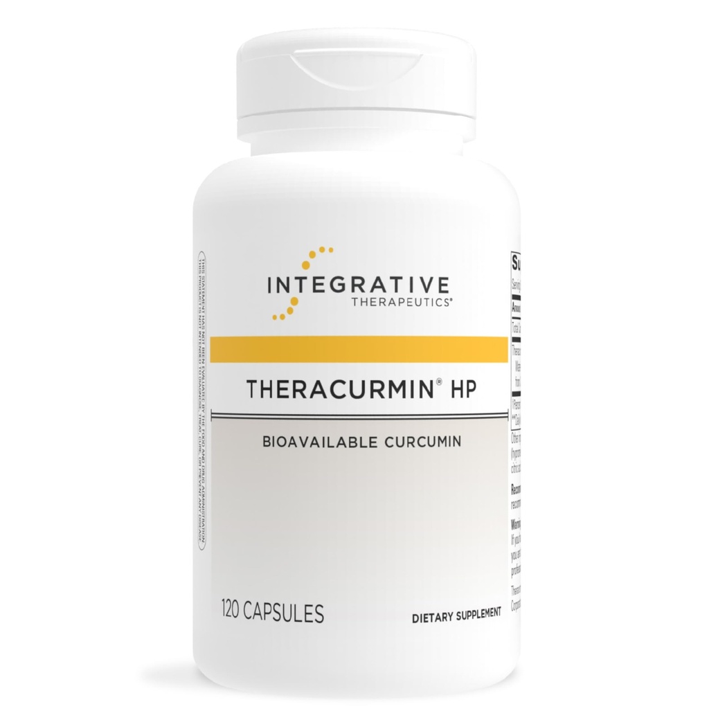 Integrative Therapeutics Theracurmin HP - תוסף Turmeric עבור Heart & Joint Health Support* - תמיכה בשיקום שרירים* - ללא סויה, ללא חלב וגלוטן חינם - 120 קפסולות (60 משרתים)