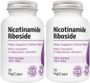 Nicotinamide Riboside - 300mg Nicotinamide Riboside (NR) לשרת, 400 מ"ג Coenzyme Q10 Ubiquinone, 30 VegiCaps לבק (60 Caps - Pack of 2)