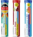 T&D German מינרלים Plus חבילה 60 משרתים - טבעוני, Zero Sugar - שתו טבליות Effervescent - Iron, Calcium, Magnesium Pharma - Made in Germany