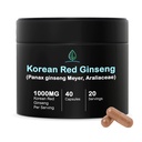 Holistic Bin Korean Red Ginseng Capsules Pure Panax Ginseng Supplement | Vegan, Gluten Free, Non GMO, No Fillers | Rich in Ginsenosides (40 Capsules)