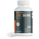 Bronson Zinc 50 MG High Potency תומך Immune, Antioxidant & Skin Health - Non-GMO, 360 טבליות צמחוניות