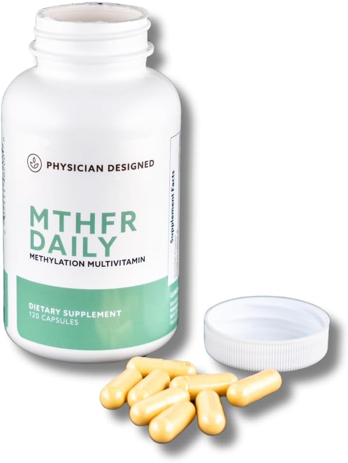 פיזיקאי עיצב את MTHFR Daily Multivitamin | Methylated Multivitamin for Men & Women | for Energy, Mood & Heart | 120 קפסולות