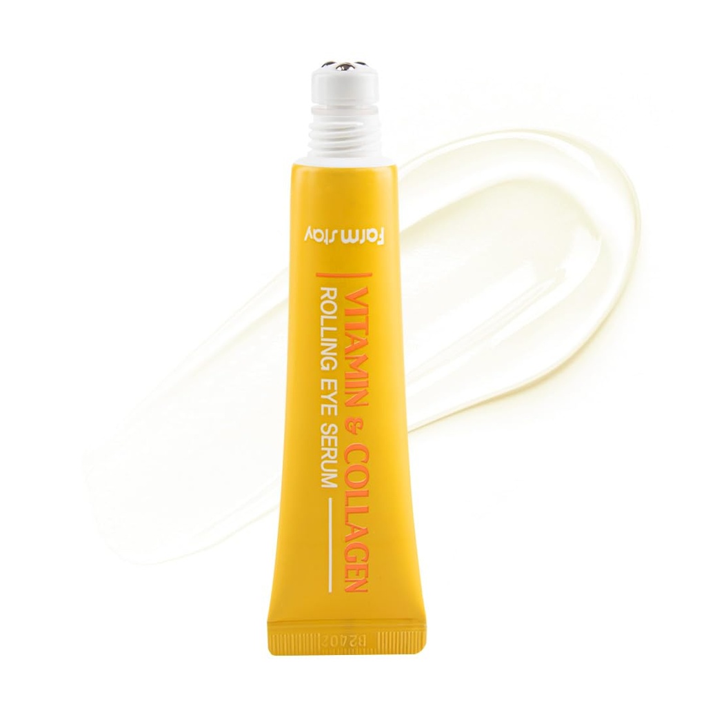 FARMSTAY ויטמין & Collagen Roll-on Eye Serum - Hydrating & Firming Eye Care, מצמצם את Puffune, Dark Circles & Fine Lines - Easy-to-Apply Rollerball Design, 0.84 fl. oz.