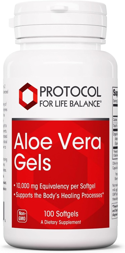 פרוטוקול Aloe Vera Gels - תוספת עיכול - עם GAGs - באופן טבעי Occurring ויטמינים ו Amino Acids - non-GMO & Halal - 100 Softgels