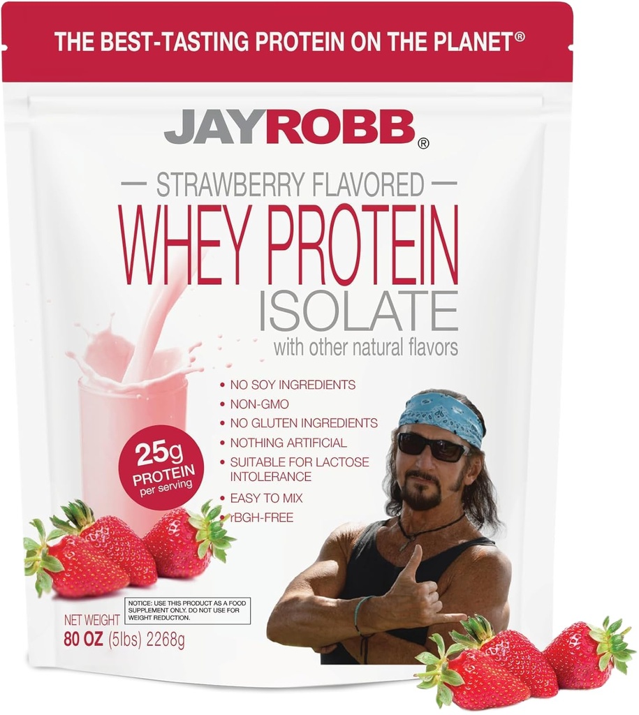 JAYROBB Whey חלבון (5 פאונד, סטרוברי)