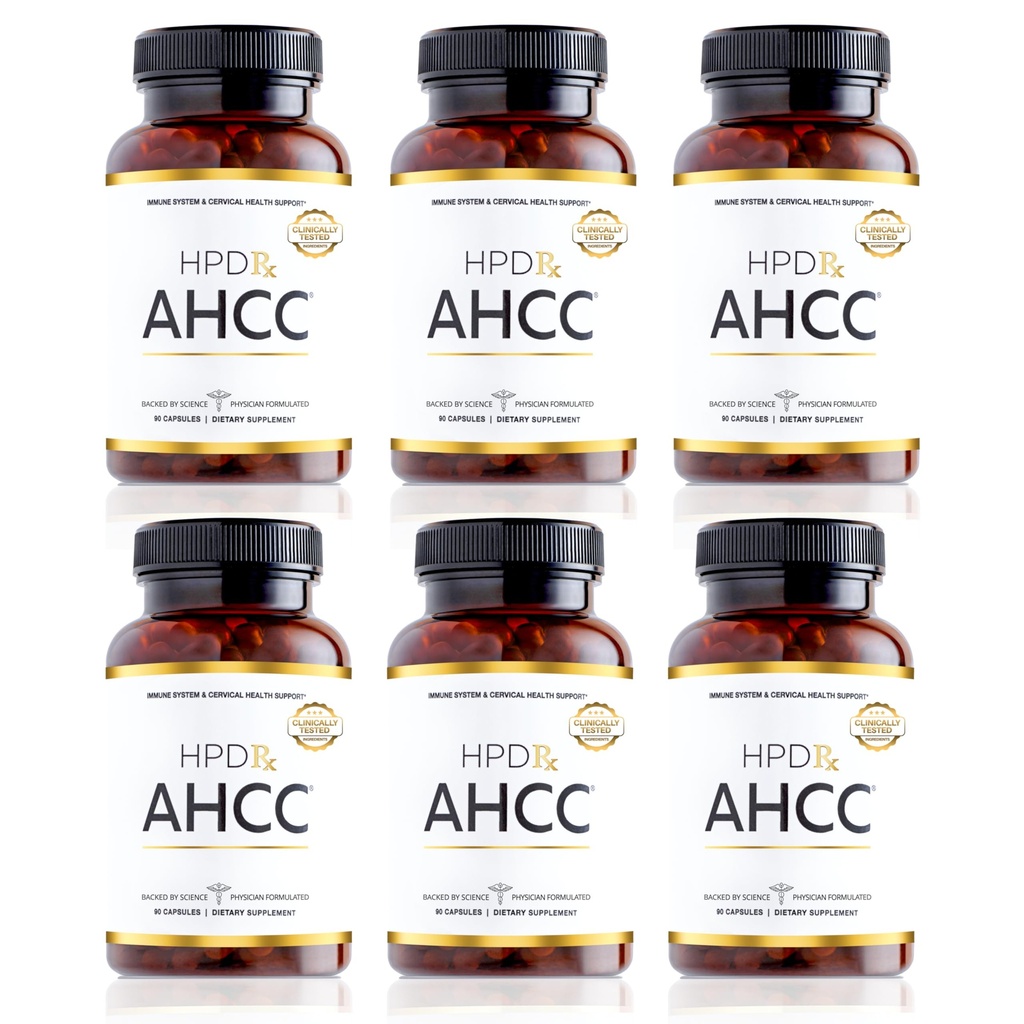 HPD Rx Premium AHCC & Shiitake Mushroom 1100 מ"ג לתוספת המשרתת, Immunity Booster טבעי, שומרת על פעילות טבעית של רוצח טבע | AHCC הוא פרובנס ב -30+ מחקרים | 180 יום אספקה, 6-Packack.
