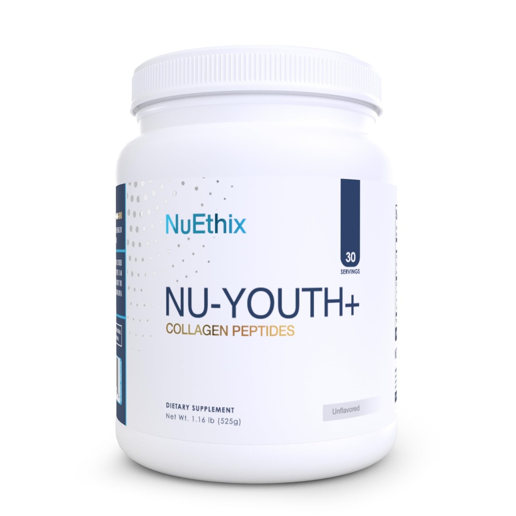 NuEthix Formulations Nu-Youth + Collagen חלבונים, Collagen Peptides, May Help Support Bones ו- Joints Dietary תוספי תזונה, 30 משרתים