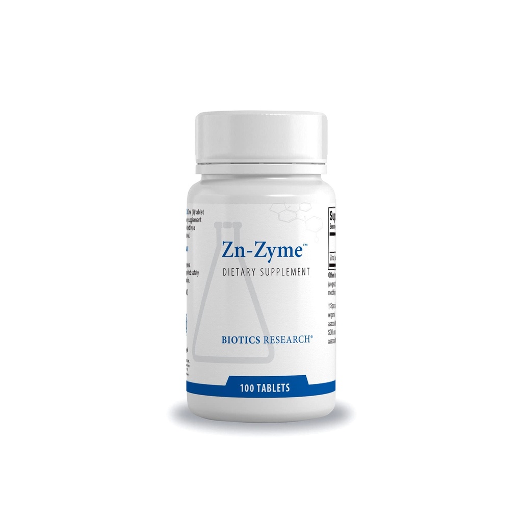Biotics Research Zn-Zyme - 15 מ"ג אבץ, תומך במערכת החיסון, הפונקציה התאית אופטית, Digestive, Tissue Health Support 100 Tab