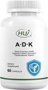 HUJ ADK תוסף, 60 קפסולות, Calcium, ויטמינים A, D3, K2 (MK-7)