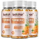 Turmeric Curcumin Gummies עם ג'ינג'ר & Black Pepper Herbal תוספת-240 הרוזן למבוגרים וילדים, 2400 מ"ג - תוספי חניכיים רעילים, אורגני, Gelatin-Free 3 Pack