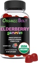 USDA אורגני Elderberry חניכיים - עתיר גבוה 150 מ"ג אורגני מבוגרים למבוגרים וילדים עם ויטמין C & Zinc - Immune Support Gummies - טבעוני, Gelatin & Gluten חינם - 60 Count Count