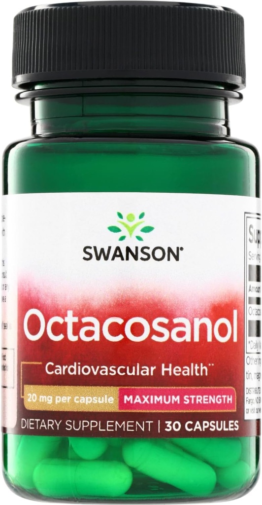 סוונסון מקסימלי-Strength Octacosanol 20 מיליגרם 30 קפסולות