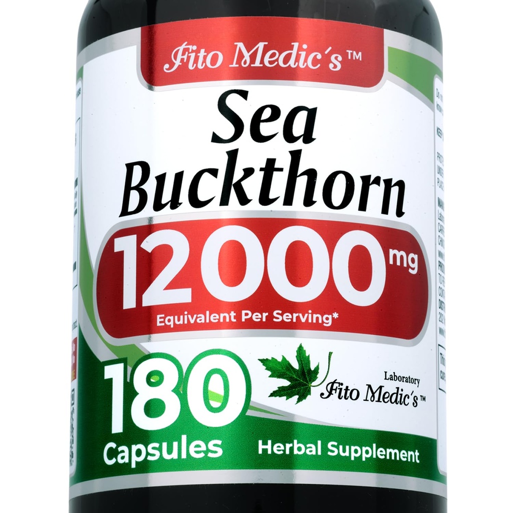 מעבדה | ים Buckthorn | 180 קפסולות | 12000 מ"ג | אומגה 7 ים Buckthorn | תוסף Seabuckthorn | אומגה 7 | Ultra High Absorption