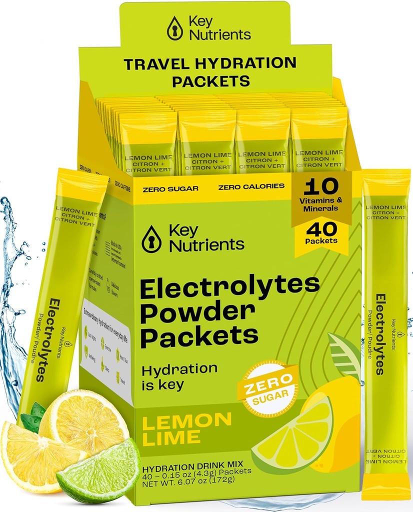 KEY NUTRIENTS Electrolytes לימון Lime 40's Stick Packs