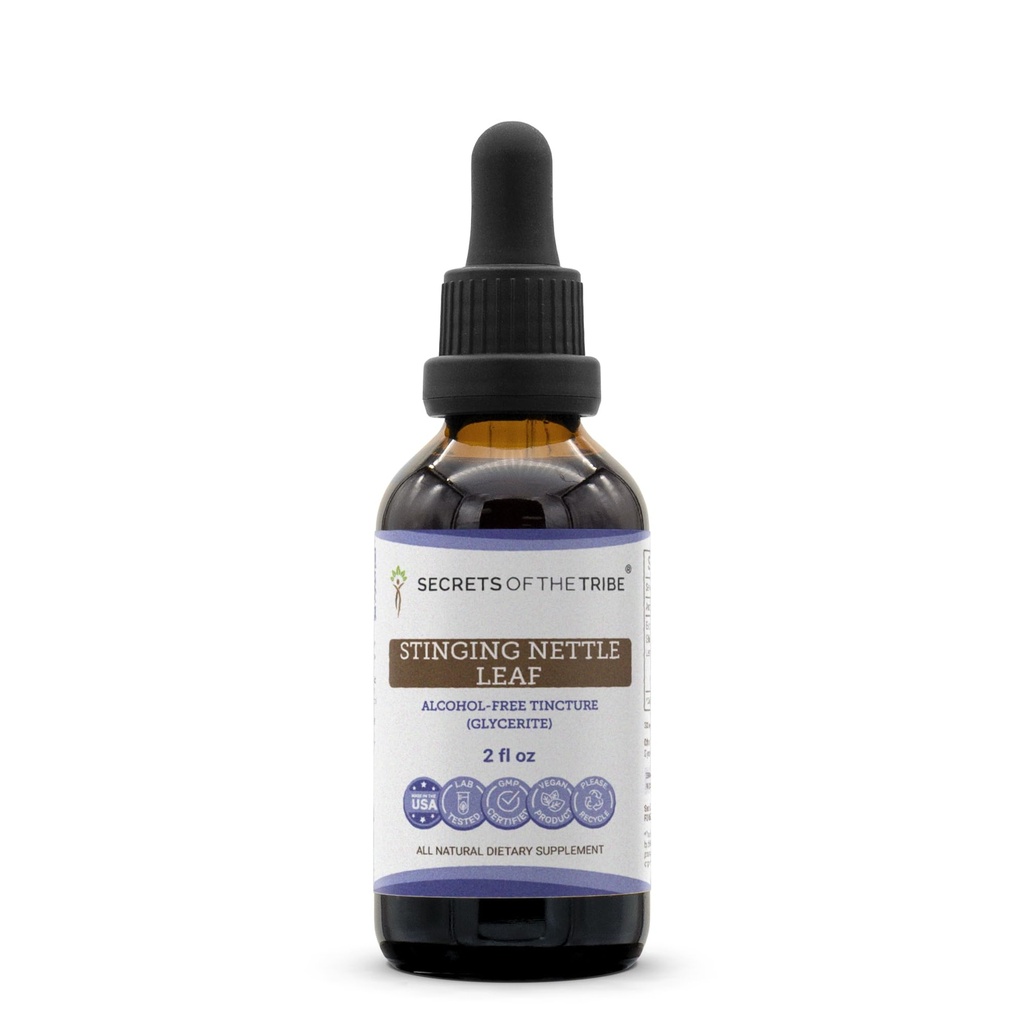 סודות של השבט Sting Nettleing Nettle Leaf-Free Tincture (Glycerite) 694 מ"ג Sting Nettle (Urtica Dioica) Dried Leaf (2 Fl Oz) Allergy הקלה תוסף