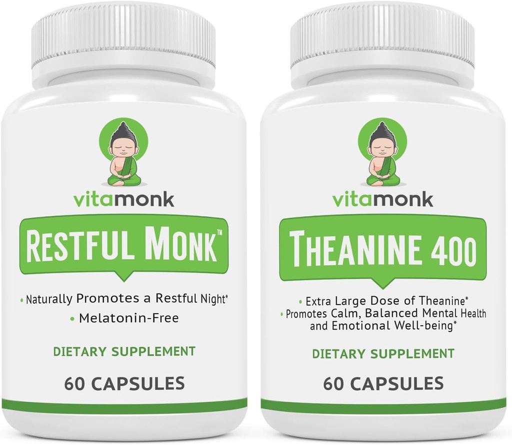 VitaMonk Sleep Band and L-theanine: Melatonin Free Sleep Aid & Relaxation Bundle