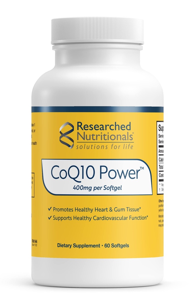 דיאטות מחקר CoQ10 400 מ"ג Softgels לבריאות הלב - טיפולית-Strength Coenzyme Q10 תוסף - תמיכה באנרגיה טבעית ותפקוד Immune, לקדם חניכיים בריא (60 Softgels)