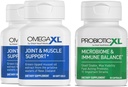 אומגה XL Powerful Joint ו-שרירים תמיכה ב- 60 הרוזן (2 Pack) ו- Probiotic XL - PreforPro, DE111, Shelf Stable - קידום צמיחה בריאה של Gut Flor (30 וggie caps)