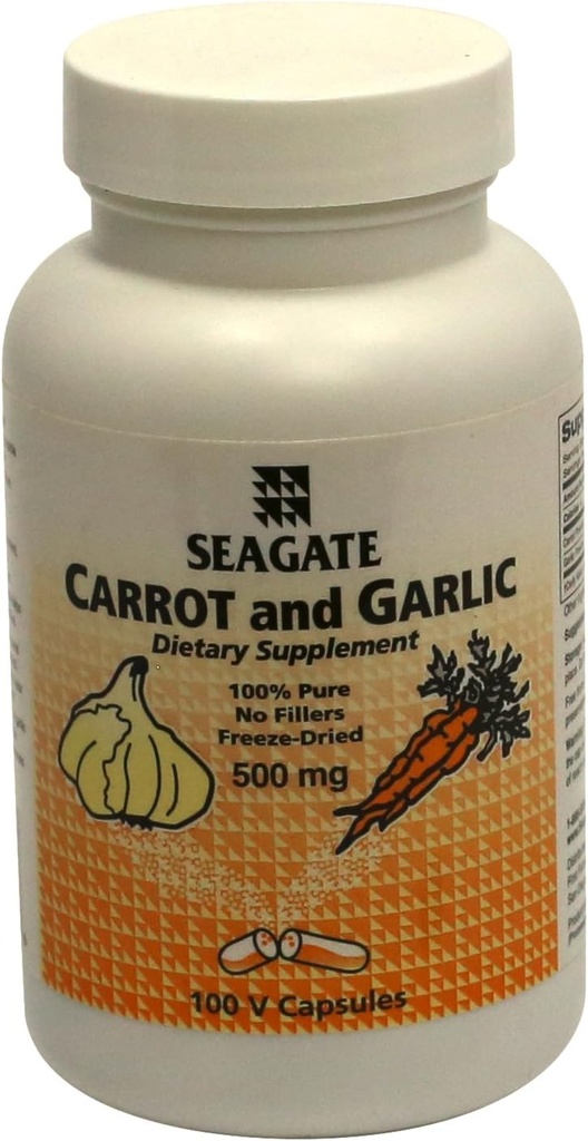 Seagate מוצרים Carrot ו Garlic 500 מ"ג 100 קפסולות
