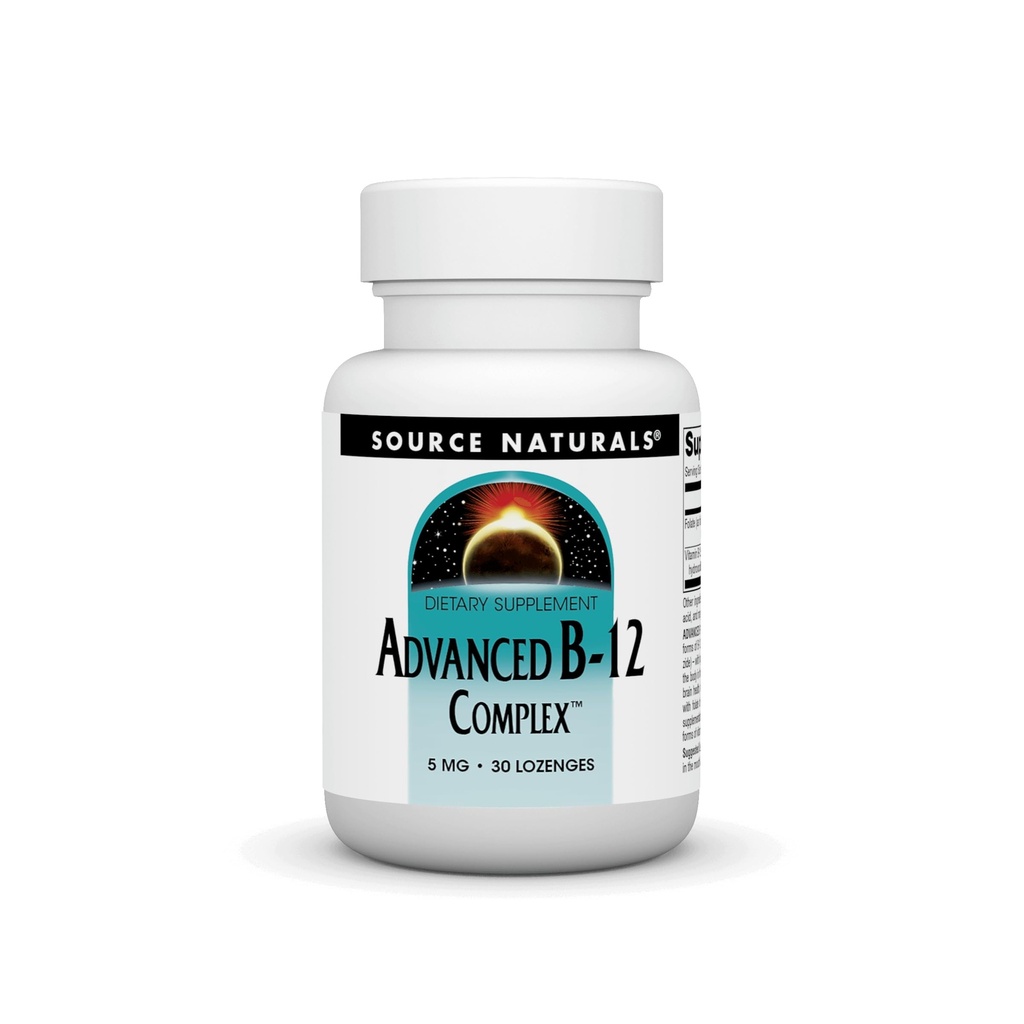 מקור: Naturals Product Image Advanced B-12 Complex,Promotes Normal Folic Acid Metabolism - 5 MG - 30 Lozenges