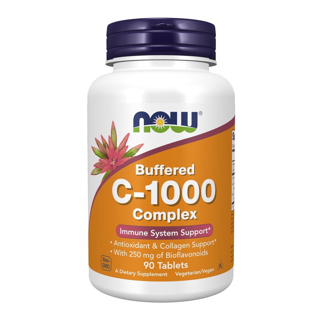 תוספי מזון, ויטמין C-1000 מורכבים עם 250 מ"ג של Bioflavonoids, Buffered, Antioxidant Protection *, 90 טבליות