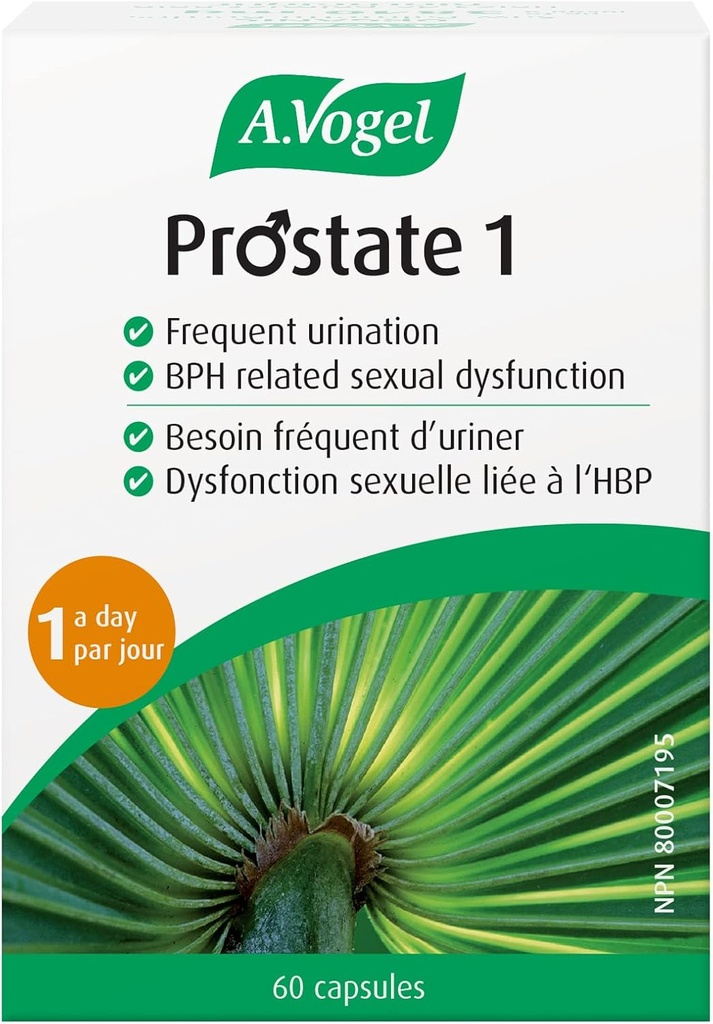 A. Vogel Prostate 1 - אורגני Saw Palmetto Prostate תמיכה תוסף - 85 Percent Fatty Acids - קליני פרובנס יעילות (60 קפסולות)