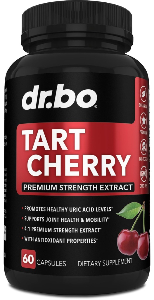 Tart Cherry לחלץ קפסולות תוספי מזון - Purge Uric Acid Flush ניקוי גלולות Antioxidant עבור תמיכה במנוחה - Tart Cherry קפסולות Anthocyanin תוספי Ultra Pure Cherries