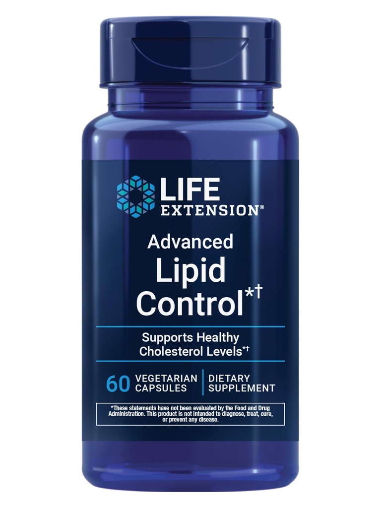 Life Extension Advanced Lipid Control, Amla Extract, Indian Gooseberry, Heart Health, endothelial Health, Vegetarian, Gluten-Free, 60 קפסולות