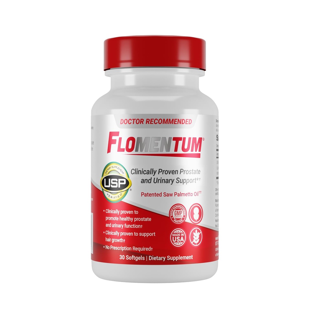Flomentum® Saw Palmetto for Men Prostate Supplement | Prostate Support Supplement for Men's Health | USP מאומתת - בריאות Urinary Flow & Urinary Function - 320mg Once Daily (30 Count)