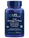 Life Extension Super אומגה 3 Plus EPA / DHA שמן דגים, Sesame Lignans, תמצית אוליב, קריל & Astaxanthin - Heart, Brain & Joint Health Support - Gluten-Free, non-GMO - 120 Softgels