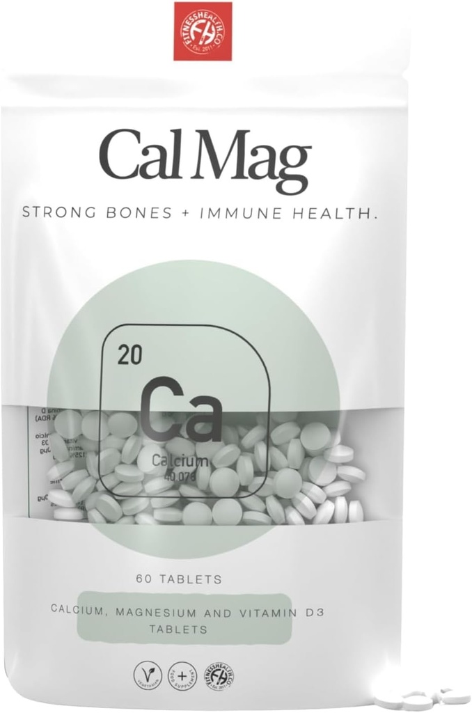 בריאות גופנית Calcium Magnesium & ויטמין D טבליות - Calcium ו ויטמין D טבליות - ויטמין טבעוני תוספת - non-GMO ו Gluten חינם - 60 טבליות
