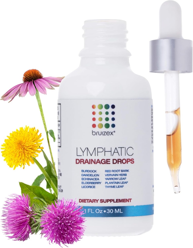 Lymphatic Drainage Drops for Surgery Recovery & Lymphatic Health, Unflavored, Use Post Liposuction, BBL & Tummy Tuck, Natural Herbal Band of Dandelion Root, Burdock Root, Echinacea, 1 Fl Ozz