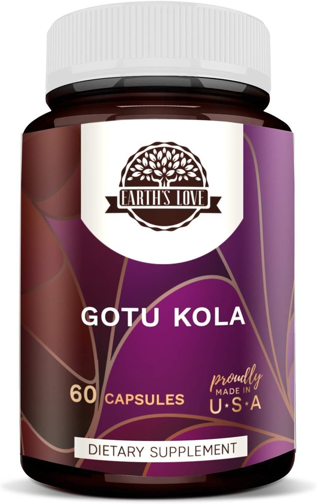 אהבת כדור הארץ - Gotu Kola 60 קפסולות, 500 מ"ג, Gotu Kola (Centella Asiatica) Dried Herb (60 קפסולות)