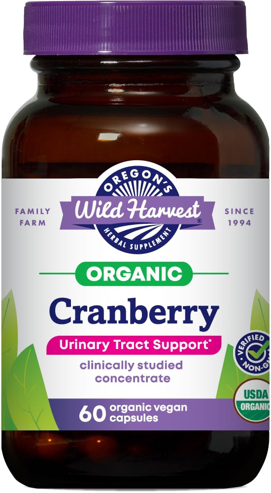 Wild non-GMO Gluten-Free Cranberry, תוספי צמחי אורגני, 60 הרוזן