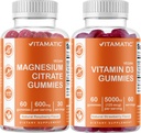 Vitamatic Magnesium & ויטמין D3 Gummies Combo - 60 ספירה טבעונית