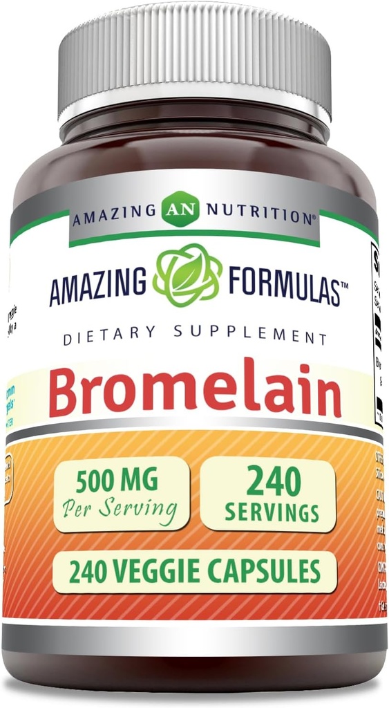 פורמולה מדהימה Bromelain 500 מ"ג 2400 GDU, Veggie קפסולות | Non-GMO | Gluten Free | Made in USA | אידיאלי עבור Vegetarians (240 Count)