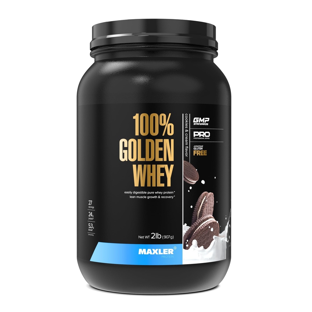 100% חלבון Whey זהב חלבון - 24g של חלבון לשרת - Premium Whey חלבון אבקת טרום פוסט עבודהout - מהיר-Absorbing Whey Concentrate, Isolate & hydrolysate בלגן - עוגיות ו Cream 2 lb
