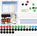 136pcs כימיה מולקולרית מודל Set for Student and Teacher Inorganic & Organic Chemistry Education 59 Atoms & 76 קישורים בונדs & 1 Link Atoms Remover