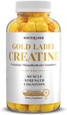 Hinterland Verlag Gold תווית Creatine Monohydrate חניכיים עבור כוח, בניין שרירים, תוספי בריאות המוח, 5g לשרת, 150 חניכיים (30 משרתים).