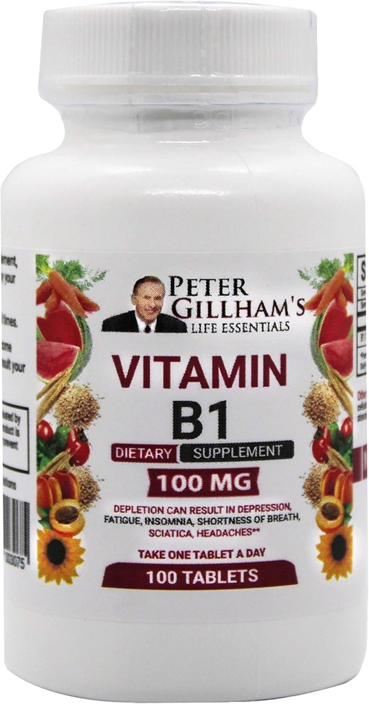 בחירתו של פיטר B1 Tablet Dietary Supplement (B1 100 מ"ג, 100 טבליות)
