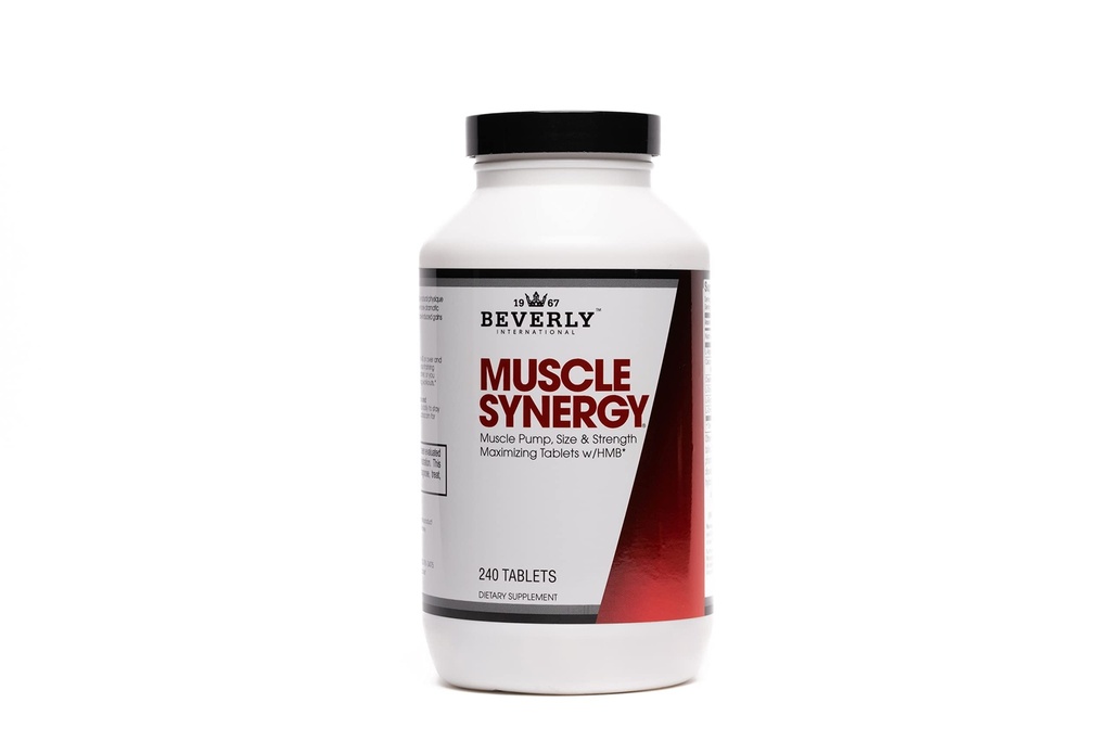 בוורלי אינטרנשיונל שריר Synergy 240 TABS (15 משרתים) קלינית Dosed Ingredients - HMB, L-Arginine, L-Citrulline, Creatine Monohydrate, L-Ornithine. Bigger-Stronger-Lasting Pumps