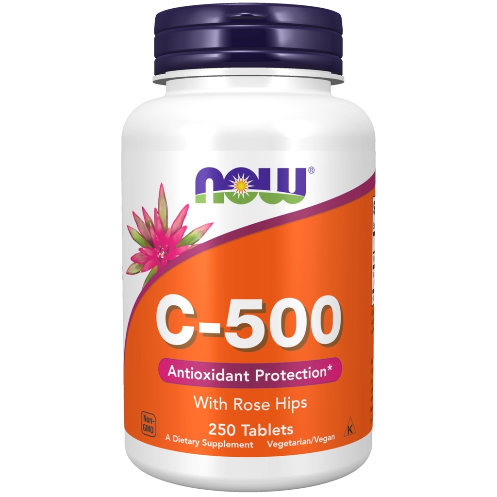 תוספי ויטמינים C-500 עם Rose Hips, Antioxidant Protection *, 250 טבליות
