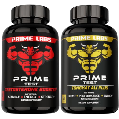 Prime Labs Prime Test טסטוסטרון Booster (60 ct) + Tongkat Ali Plus (60 ct)